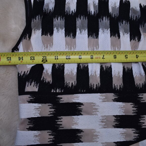 BCBGMaxAzria Sleeveless Colorblock Blouse Black White Tan Size XS - Picture 9 of 10